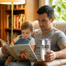 Dad Established Bold Black Text Stainless Steele 保温保冷タンブラー