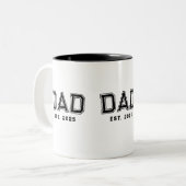 Dad Established Bold Black Year New Dad Gift ツートーンマグカップ (正面左)