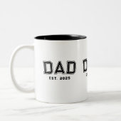 Dad Established Bold Black Year New Dad Gift ツートーンマグカップ (左)