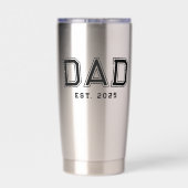 Dad Established Bold Black Year New Dad Gift 保温保冷タンブラー (背面)