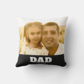 Dad Established Bold White & Black Photo クッション (裏面)