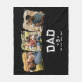 Dad Established Classic Bold 白 黒 3 枚の写真 フリースブランケット (正面)
