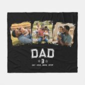 Dad Established Classic Bold 白 黒 3 枚の写真 フリースブランケット (正面(横))