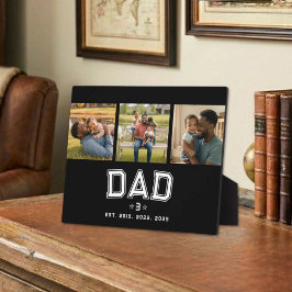 Dad Established Classic Bold White Black 3 Photo フォトプラーク