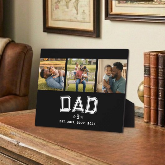 Dad Established Classic Bold White Black 3 Photo フォトプラーク