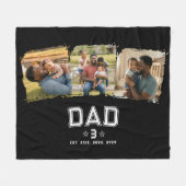 Dad Established Classic Bold White Black 3 Photo フリースブランケット (正面(横))