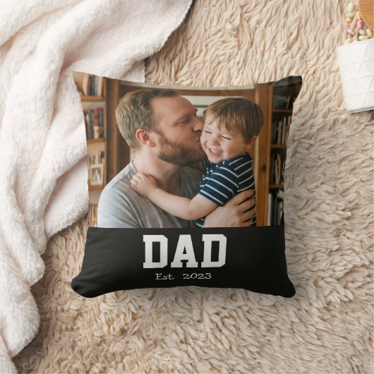 Dad Established Custom Modern Bold Text クッション (ブランケット)