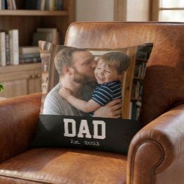 Dad Established Custom Modern Bold Text クッション