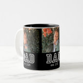 Dad Established Custom Year 3 Photo ツートーンマグカップ (正面左)
