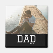 Dad Established Customizable Father's Day Photo マグネット (正面)