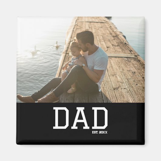 Dad Established Customizable Father's Day Photo マグネット (正面)