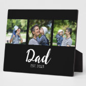 Dad Established Elegant スクリプト ブラック 3 写真 フォトプラーク (側面)