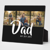 Dad Established Elegant Script Black 3 Photo フォトプラーク (側面)