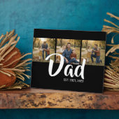 Dad Established Elegant Script Black 3 Photo フォトプラーク (側面)