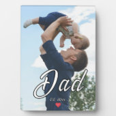 Dad Established Fun スクリプト写真ハートギフト フォトプラーク (正面)