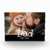 Dad Established Fun 白い太字 テキスト 黒 写真 (正面)