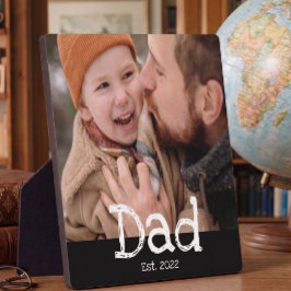 Dad Established Fun 白 黒 テキスト 写真 フォトプラーク