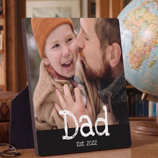 Dad Established Fun 白 黒 テキスト 写真 フォトプラーク