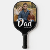 Dad Established Fun Script Photo ピックルボールラケット (裏面)