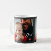 Dad Established Fun Script Photo Heart Gift  コーヒーマグカップ (正面左)