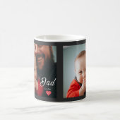 Dad Established Fun Script Photo Heart Gift  コーヒーマグカップ (中央)