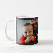 Dad Established Fun Script Photo Heart Gift  コーヒーマグカップ (左)
