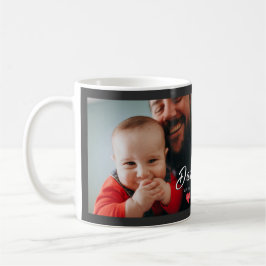 Dad Established Fun Script Photo Heart Gift  コーヒーマグカップ