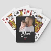Dad Established Fun Script Photo Heart Gift トランプ (裏面)
