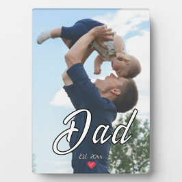 Dad Established Fun Script Photo Heart Gift  フォトプラーク