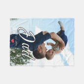 Dad Established Fun Script Photo Heart Gift  フリースブランケット (正面(横))