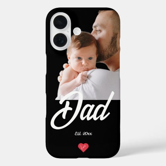 Dad Established Fun Script Photo Heart Gift Case-Mate iPhoneケース (裏面)