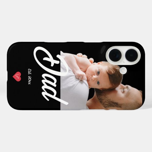 Dad Established Fun Script Photo Heart Gift Case-Mate iPhoneケース (裏面 (横))