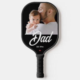 Dad Established Fun Script Photo   Pickleball ピックルボールラケット