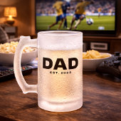 Dad Established Gift for Dad Frosted Glass Beer フロストグラスビールジョッキ