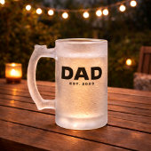 Dad Established Gift for Dad Frosted Glass Beer フロストグラスビールジョッキ