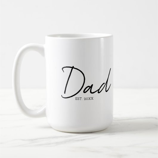 Dad Established Minimal Modern Script Black コーヒーマグカップ (左)