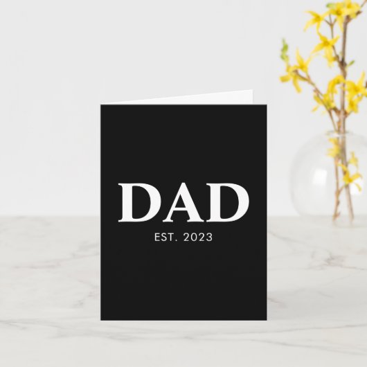 Dad Established Minimal Simple Fathers Day カード (黄色い花)