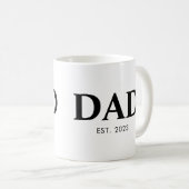 Dad Established Minimal Simple Text Est Year コーヒーマグカップ (正面右)