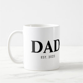 Dad Established Minimal Simple Text Est Year コーヒーマグカップ