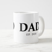 Dad Established Minimal Simple Text Est Year ジャンボコーヒーマグカップ (正面右)