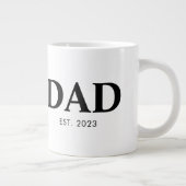 Dad Established Minimal Simple Text Est Year ジャンボコーヒーマグカップ (右)