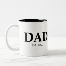 Dad Established Minimal Simple Text Est Year ツートーンマグカップ