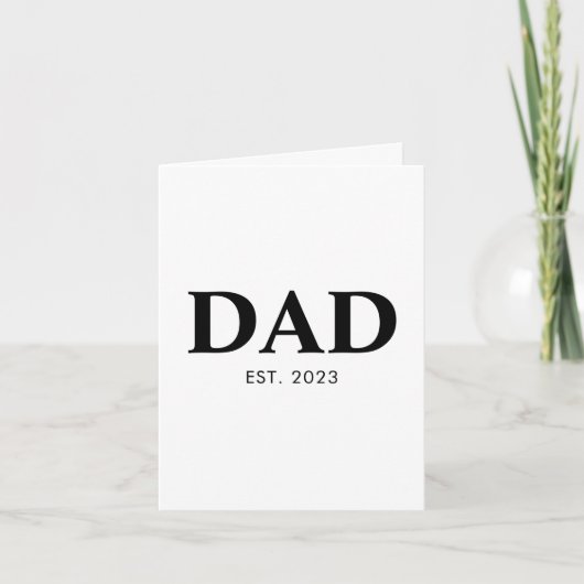 Dad Established Minimal Simple Year Fathers Daya カード (正面)