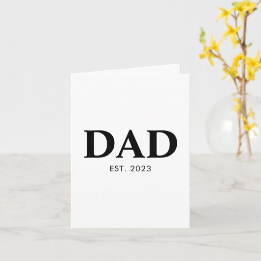Dad Established Minimal Simple Year Fathers Daya カード (黄色い花)
