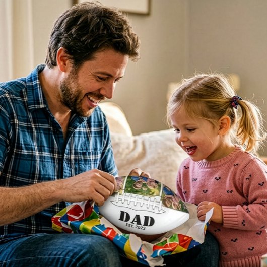 Dad Established Mininal Black Script 3 Photo アメリカンフットボール