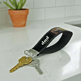 Dad Established Modern 3 Photo リストバンドキーホルダー