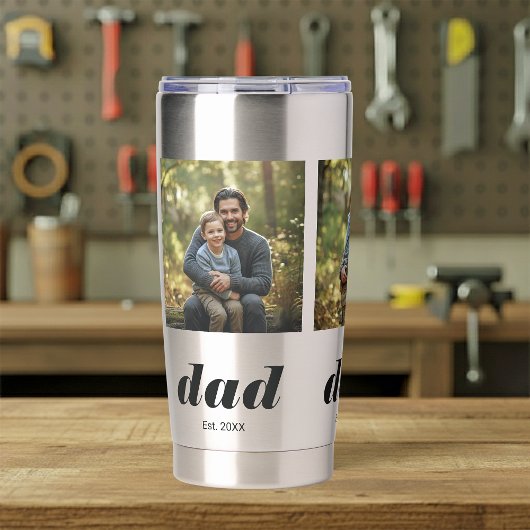 Dad Established Modern 3 Photo 保温保冷タンブラー