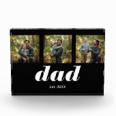 Dad Established Modern 3 Photo Acrylic Block フォトブロック (正面)