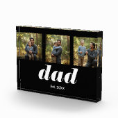 Dad Established Modern 3 Photo Acrylic Block フォトブロック (右)