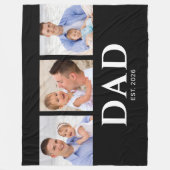 Dad Established Modern Black 3 Photo フリースブランケット (正面)